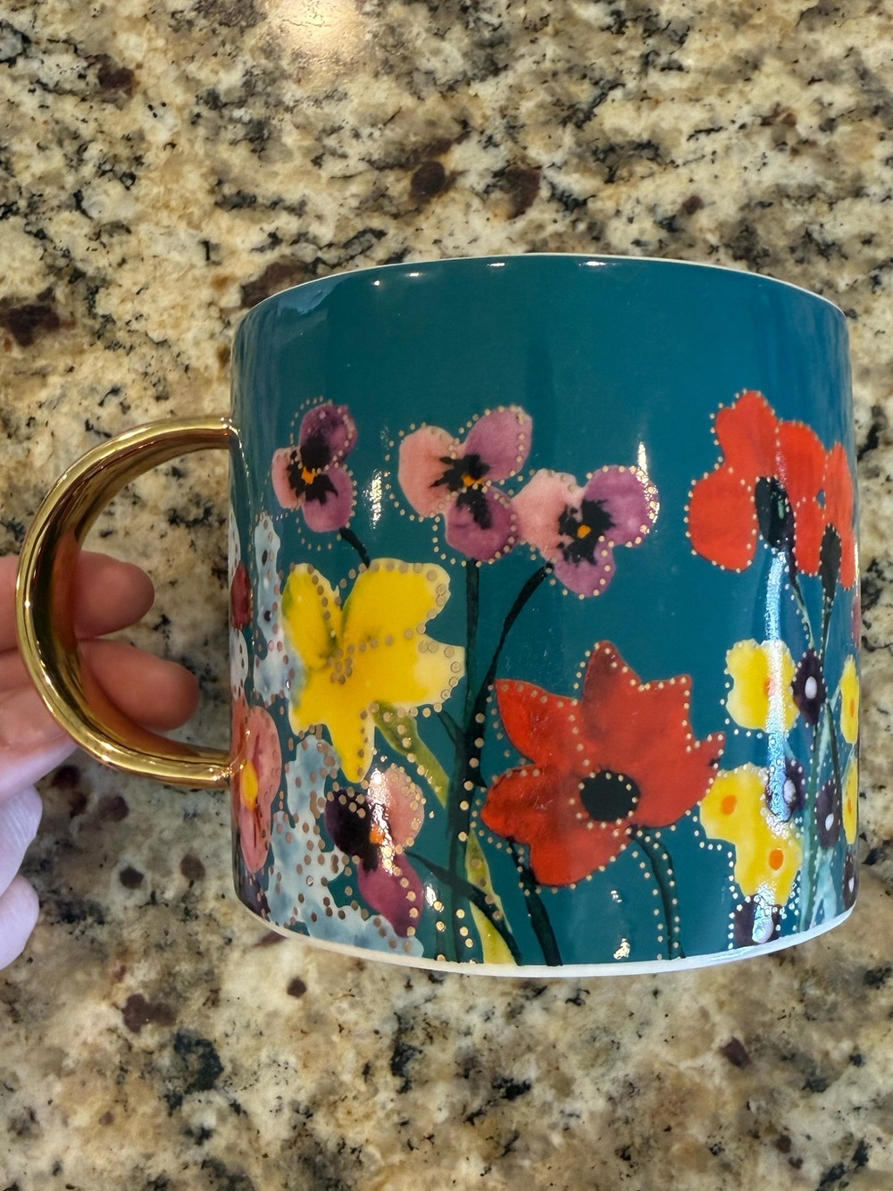 Anthropologie Francesca Kaye Feline Atelier Mug Turquoise - Picture 3 of 7